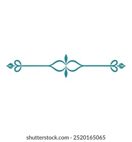 Decorative Divider Line Symmetric Ornamental Border Floral Motif Abstract Flourish Filigree Elements