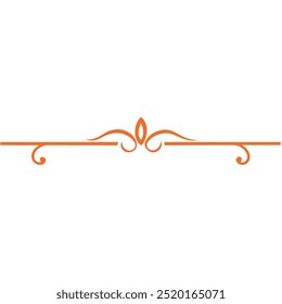 Decorative Divider Line Symmetric Ornamental Border Floral Motif Abstract Flourish Filigree Elements