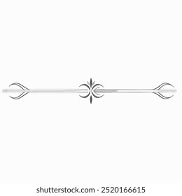 Decorative Divider Line Symmetric Ornamental Border Floral Motif Abstract Flourish Filigree Elements