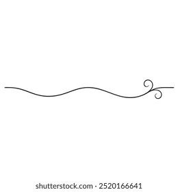Decorative Divider Line Symmetric Ornamental Border Floral Motif Abstract Flourish Filigree Elements