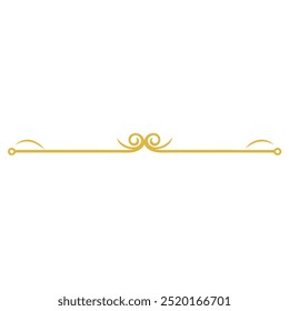 Decorative Divider Line Symmetric Ornamental Border Floral Motif Abstract Flourish Filigree Elements