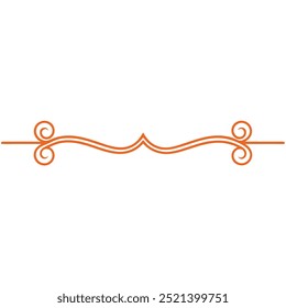 Decorative Divider Line Symmetric Ornamental Border Floral Motif Abstract Flourish Filigree Elements