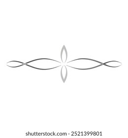 Decorative Divider Line Symmetric Ornamental Border Floral Motif Abstract Flourish Filigree Elements
