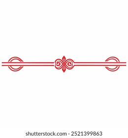 Decorative Divider Line Symmetric Ornamental Border Floral Motif Abstract Flourish Filigree Elements