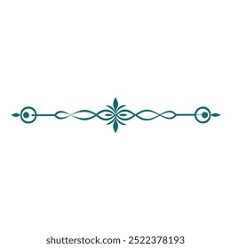 Decorative Divider Line Symmetric Ornamental Border Floral Motif Abstract Flourish Filigree Elements