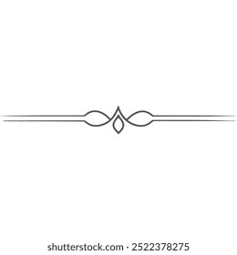 Decorative Divider Line Symmetric Ornamental Border Floral Motif Abstract Flourish Filigree Elements
