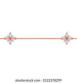 Decorative Divider Line Symmetric Ornamental Border Floral Motif Abstract Flourish Filigree Elements