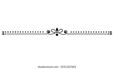 Decorative Divider Line Symmetric Ornamental Border Floral Motif Abstract Flourish Filigree Elements