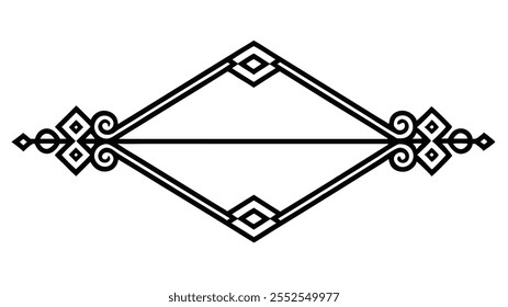 Dekorative Trennlinie Symmetrische Zierrahmen Blumenmotiv Abstrakt Blühend Filigran Elemente