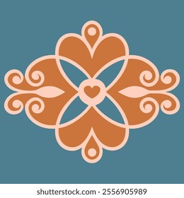 Decorative Divider Line Symmetric Ornamental Border Floral Motif Abstract Flourish Filigree Elements