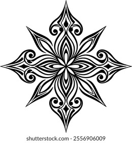 Decorative Divider Line Symmetric Ornamental Border Floral Motif Abstract Flourish Filigree Elements