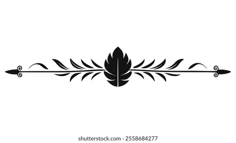 Decorative Divider Line Symmetric Ornamental Border Floral Motif Abstract Flourish Filigree Elements