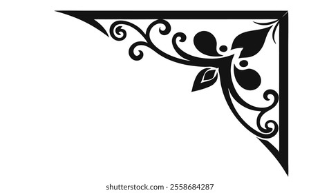 Decorative Divider Line Symmetric Ornamental Border Floral Motif Abstract Flourish Filigree Elements