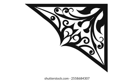 Decorative Divider Line Symmetric Ornamental Border Floral Motif Abstract Flourish Filigree Elements