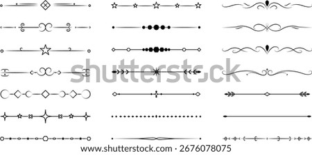 Decorative Divider Lines Ornament Borders Set | Vintage, Elegant, Minimal, Vector, Calligraphy, Flourish, Design