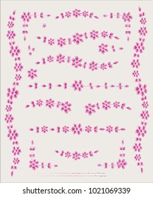 Decorative dividers, border and frame Pink