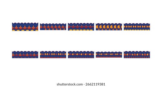 Conjunto de Vector de borde decorativo Diwali