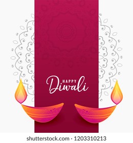 decorative diwali diya artistic background