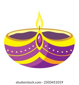 decorative diwali diya lamp isolated