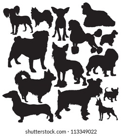 decorative dogs vector silhouette