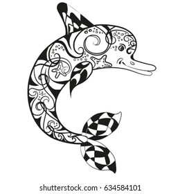 Decorative Dolphin Vector illustration.