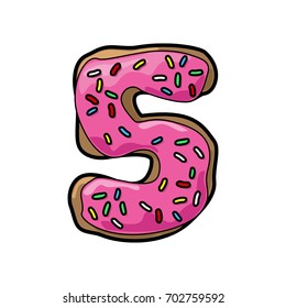 Decorative donut font. Number: 5
