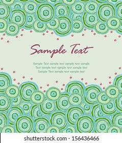 Decorative doodle abstract text background. Greeting card template with place for your text