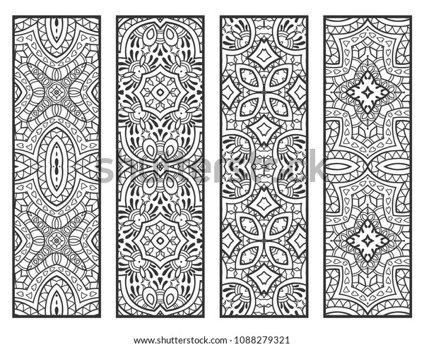 Decorative doodle borders, hand drawn line\
texture. Tribal ethnic arabic, indian, turkish ornament, bookmark\
\
template set. Isolated design elements. Geometric floral\
patterns, fashion lace\
collection