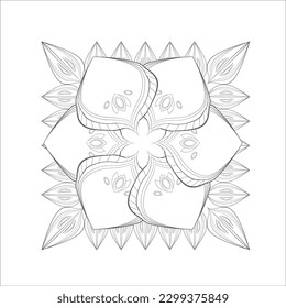 Decorative Doodle flowers in black and white for coloring page, cover, wedding invitation, greeting card, wall art and wallpaper. Hand drawn sketch for adult anti stress coloring page