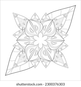 Decorative Doodle flowers in black and white for coloring book, cover or background. Hand drawn sketch for adult anti stress coloring page.-vector 