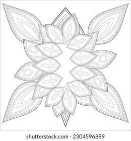 Decorative Doodle flowers in black and white for coloring book, cover or background. Hand drawn sketch for adult anti stress coloring page.-vector 