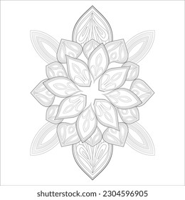 Decorative Doodle flowers in black and white for coloring book, cover or background. Hand drawn sketch for adult anti stress coloring page.-vector 