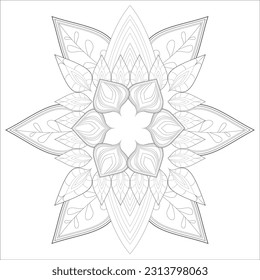 Decorative Doodle flowers in black and white for coloring book, cover or background. Hand drawn sketch for adult anti stress coloring page.-vector 
