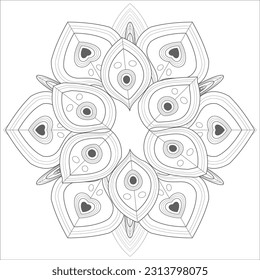 Decorative Doodle flowers in black and white for coloring book, cover or background. Hand drawn sketch for adult anti stress coloring page.-vector 