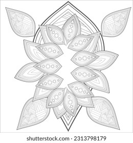 Decorative Doodle flowers in black and white for coloring book, cover or background. Hand drawn sketch for adult anti stress coloring page.-vector 