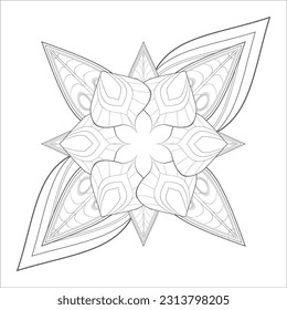 Decorative Doodle flowers in black and white for coloring book, cover or background. Hand drawn sketch for adult anti stress coloring page.-vector 