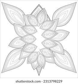 Decorative Doodle flowers in black and white for coloring book, cover or background. Hand drawn sketch for adult anti stress coloring page.-vector 