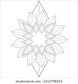 Decorative Doodle flowers in black and white for coloring book, cover or background. Hand drawn sketch for adult anti stress coloring page.-vector 