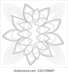 Decorative Doodle flowers in black and white for coloring book, cover or background. Hand drawn sketch for adult anti stress coloring page.-vector