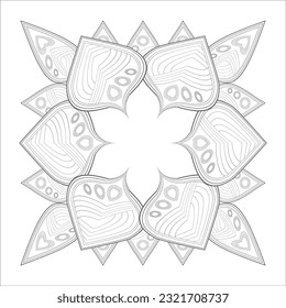 Decorative Doodle flowers in black and white for coloring book, cover or background. Hand drawn sketch for adult anti stress coloring page.-vector