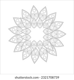 Decorative Doodle flowers in black and white for coloring book, cover or background. Hand drawn sketch for adult anti stress coloring page.-vector