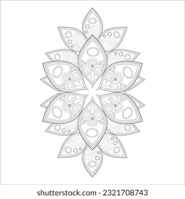 Decorative Doodle flowers in black and white for coloring book, cover or background. Hand drawn sketch for adult anti stress coloring page.-vector