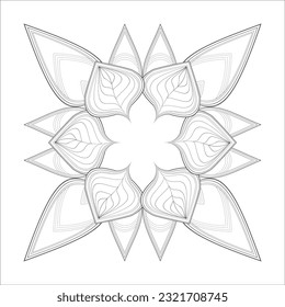 Decorative Doodle flowers in black and white for coloring book, cover or background. Hand drawn sketch for adult anti stress coloring page.-vector