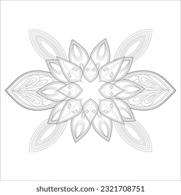 Decorative Doodle flowers in black and white for coloring book, cover or background. Hand drawn sketch for adult anti stress coloring page.-vector