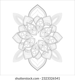 Decorative Doodle flowers in black and white for coloringbook, cover, background, wedding invitation card. Hand drawn sketch for adult anti stress coloring page isolated in white background.-vector