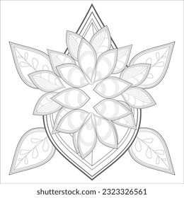 Decorative Doodle flowers in black and white for coloringbook, cover, background, wedding invitation card. Hand drawn sketch for adult anti stress coloring page isolated in white background.-vector