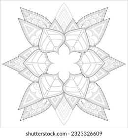 Decorative Doodle flowers in black and white for coloringbook, cover, background, wedding invitation card. Hand drawn sketch for adult anti stress coloring page isolated in white background.-vector