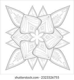 Decorative Doodle flowers in black and white for coloringbook, cover, background, wedding invitation card. Hand drawn sketch for adult anti stress coloring page isolated in white background.-vector