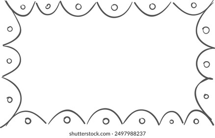 Decorative doodle frame. Hand drawn photo border