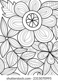 Decorative Doodle handgezeichnet florale Technik Design-Stil Farbbuchseite Illustration